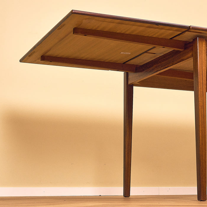 Danish Rosewood Extendable Dining Table, underside of a leaf