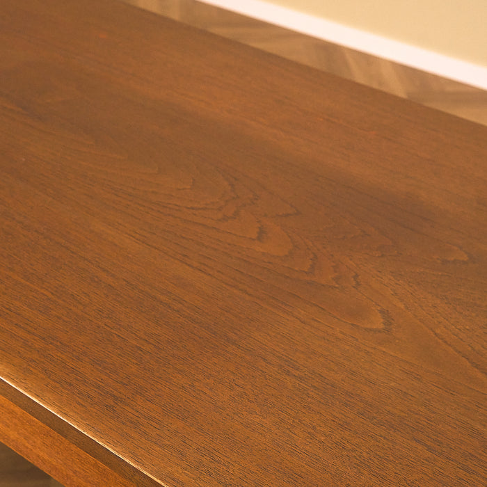 Dark Teak Writing Desk with Six Drawers, light wear on the top