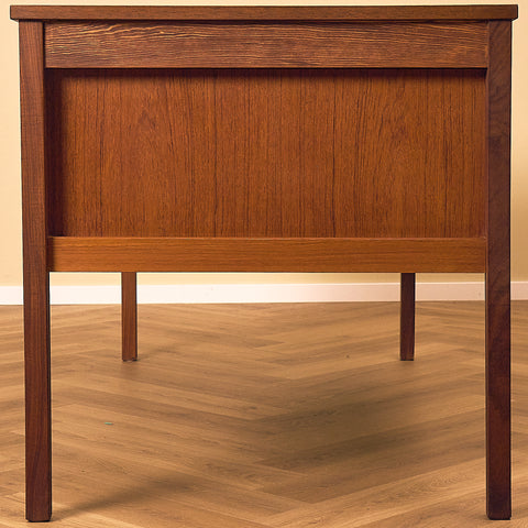 Domino Møbler Dark Teak Writing Desk with Six Drawers, side view
