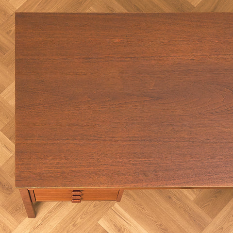 Domino Møbler Dark Teak Writing Desk with Six Drawers, top view